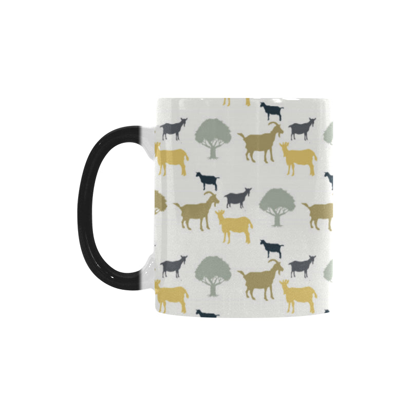 Silhouettes of goat and tree pattern Morphing Mug Heat Changing Mug