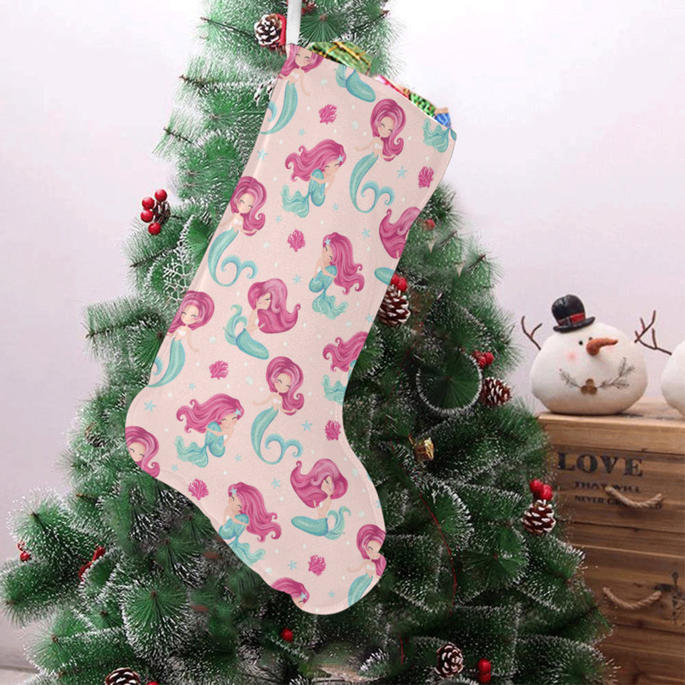 Cute little mermaid pattern Christmas Stocking