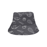 sushi pattern black background Unisex Bucket Hat