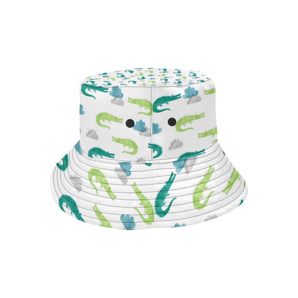 watercolor crocodile pattern Unisex Bucket Hat