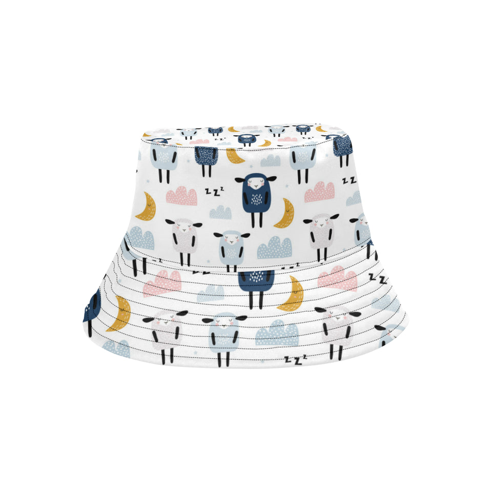 Cute sleeping sheep moon cloud pattern Unisex Bucket Hat