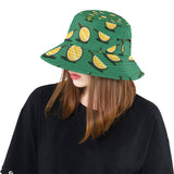 Durian pattern green background Unisex Bucket Hat