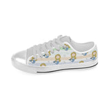 Cute hand drawn mermaid Men's Low Top Canvas Shoes White