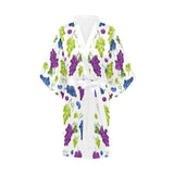 Grape pattern Women's Short Kimono Robe