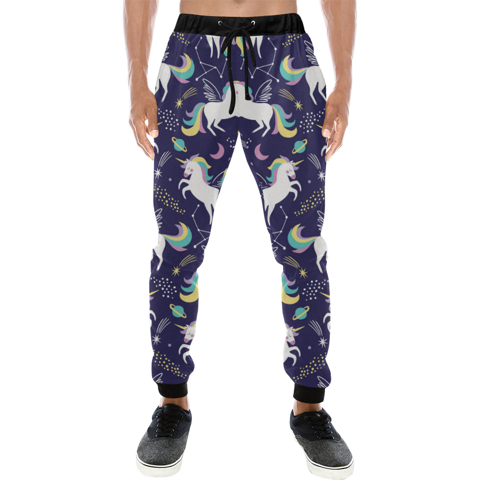 Hand drawn cute unicorn star planet Unisex Casual Sweatpants