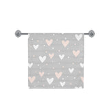 Heart pattern gray background Bath Towel