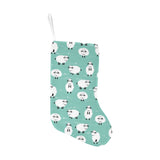 Cute sheep green background Christmas Stocking
