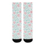 Clock time pattern blackground Crew Socks