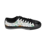 Cute funny kids dinosaurs pattern Men's Low Top Canvas Shoes Black