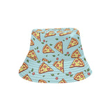 Hand drawn pizza blue background Unisex Bucket Hat