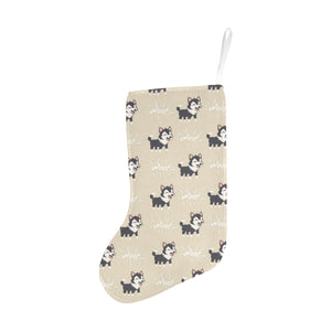Cute Siberian Husky Christmas Stocking