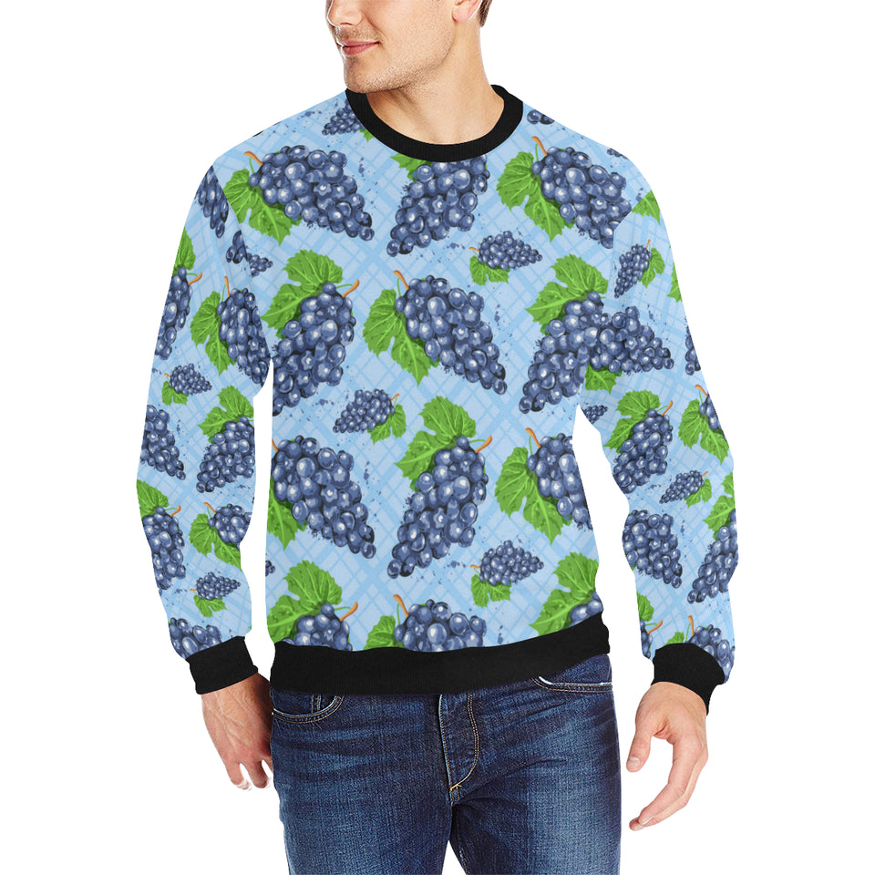 Watercolor grape pattern Men's Crew Neck Sweatshirt