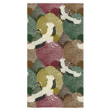 Japanese cranes flying forest dot pattern Bath Towel