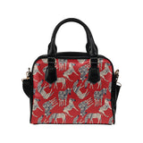 Zebra abstract red background Shoulder Handbag