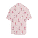 Poodle dog pink color theme Men's All Over Print Hawaiian Shirt