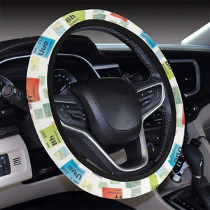 Chemistry Periodic Table Pattern Print Design 05 Car Steering Wheel Cover
