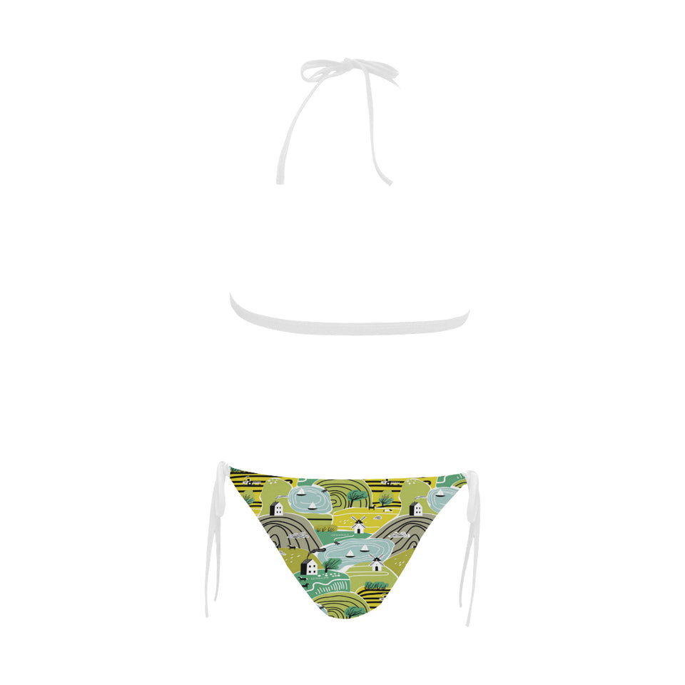 Hand drawn windmill pattern Sexy Bikinis Two-Piece Swimsuits