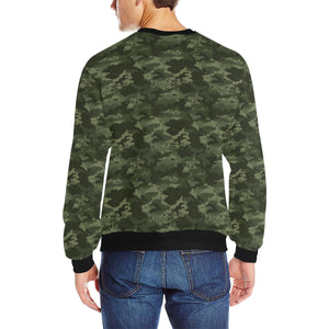 Digital Green camouflage pattern Men's Crew Neck Sweatshirt