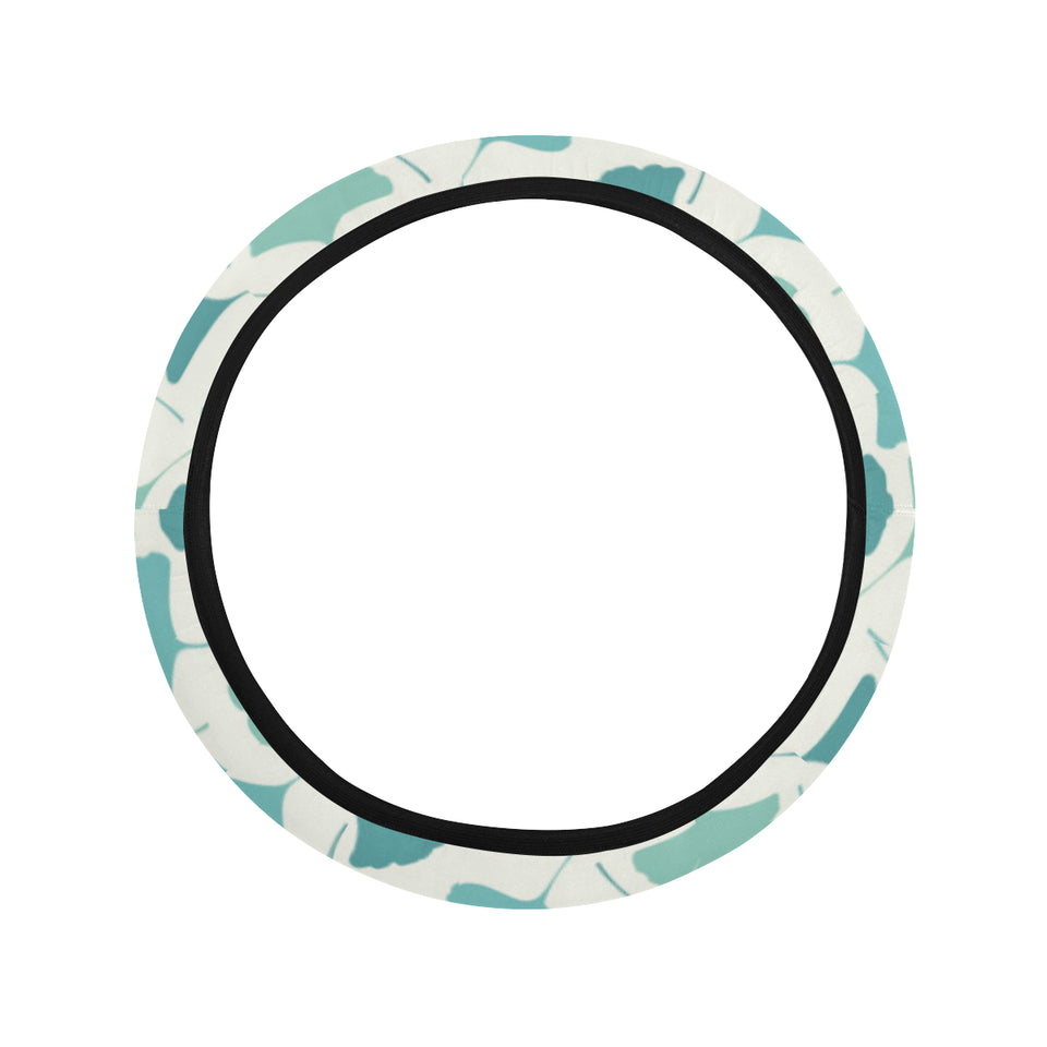 Green ginkgo leaves pattern Car Steering Wheel Cover