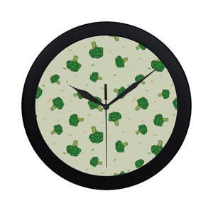 Broccoli pattern Elegant Black Wall Clock