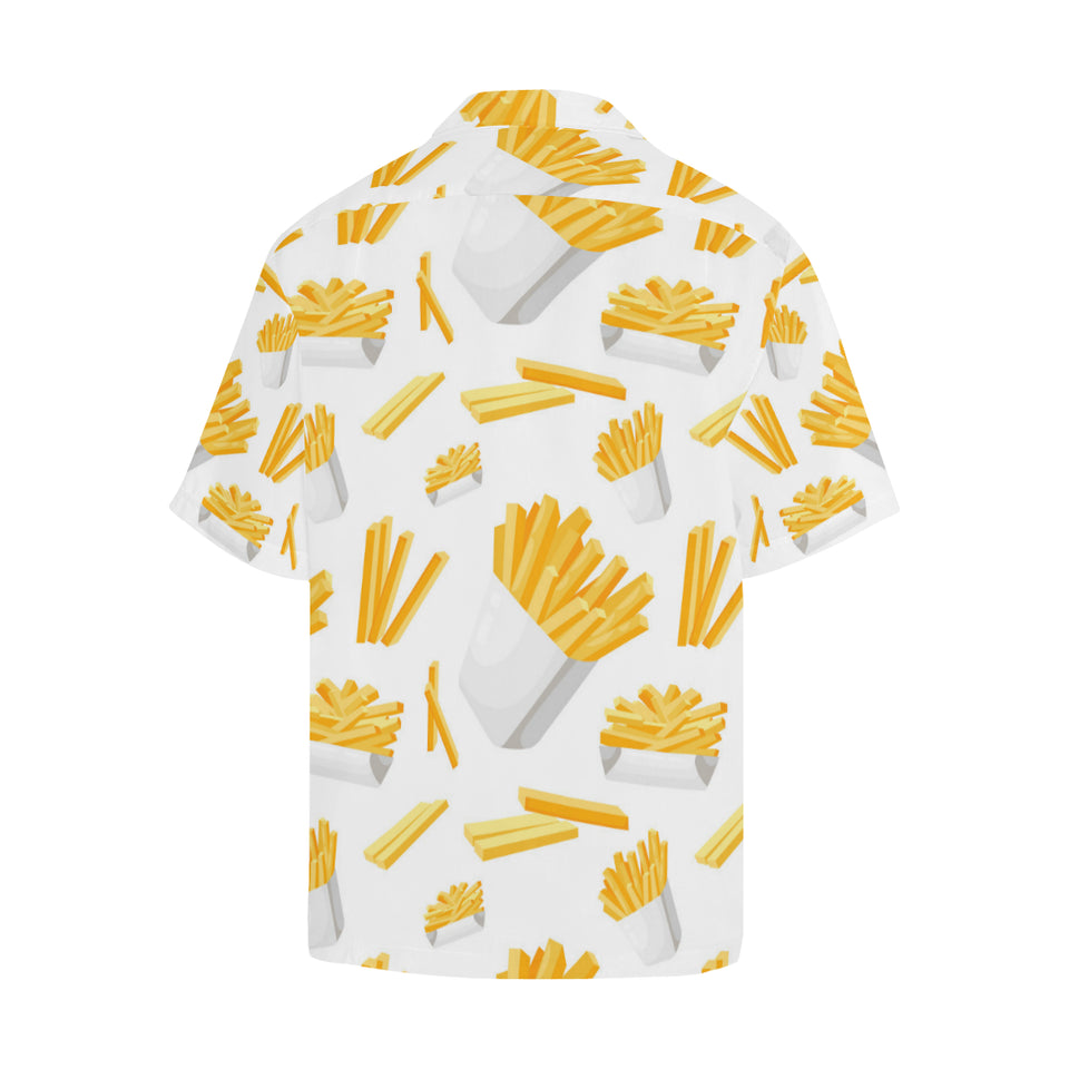 French fries white paper box pattern Men's All Over Print Hawaiian Shirt
