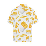 French fries white paper box pattern Men's All Over Print Hawaiian Shirt