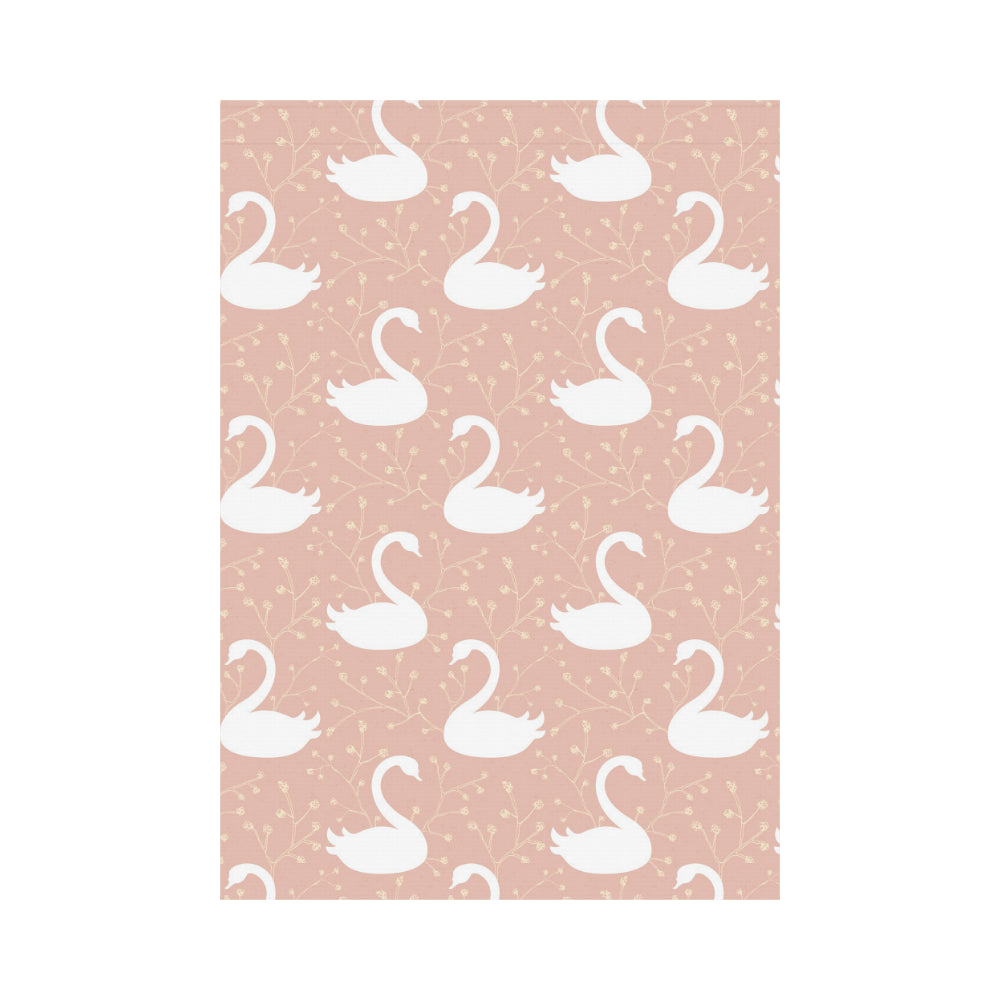 Swan flower light pink background House Flag Garden Flag