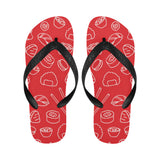 sushi pattern red background Unisex Flip Flops
