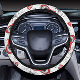 Yorkshire Terrier Pattern Print Design 04 Car Steering Wheel Cover