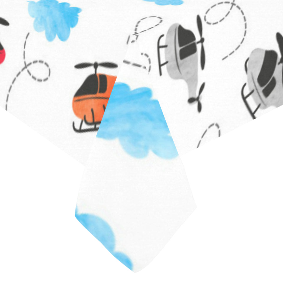 Watercolor helicopter cloud pattern Tablecloth