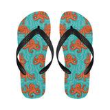 Octopus turquoise background Unisex Flip Flops