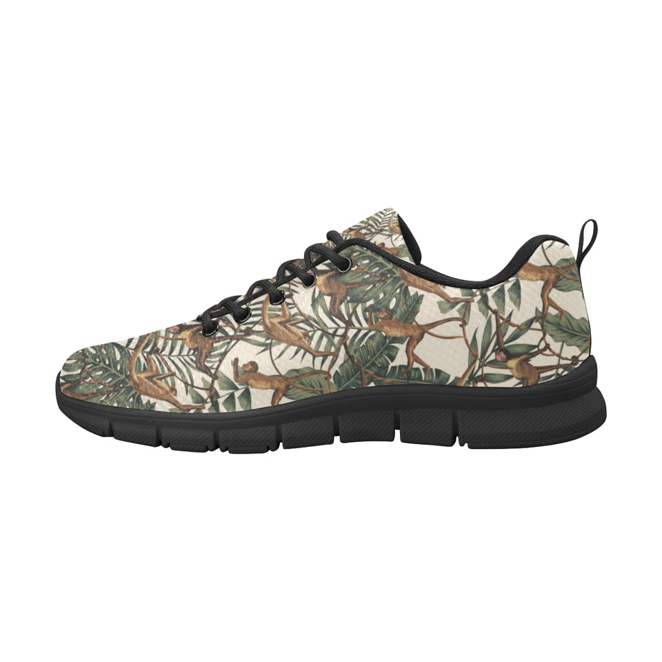 Monkey tropical leaves background Women's Sneaker Shoes