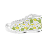 Durian pattern background Men's High Top Canvas Shoes White