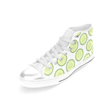 Cucumber slices pattern Women's High Top Canvas Shoes White