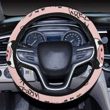 Cows milk product pink background Car Steering Wheel Cover