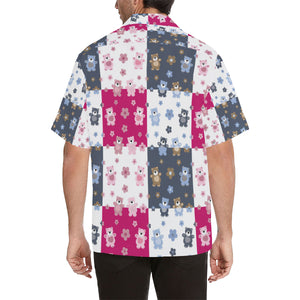 Teddy Bear Pattern Print Design 03 Men's All Over Print Hawaiian Shirt (Model T58)