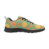 orange fruit pattern green background Women's Sneaker Shoes