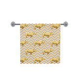 Rhino yellow theme pattern Bath Towel