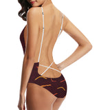 Boomerang Australian aboriginal ornament circle bl Women's One-Piece Swimsuit
