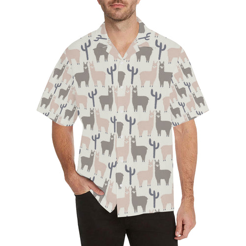 Llama Alpaca pattern Men's All Over Print Hawaiian Shirt