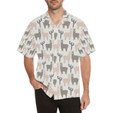 Llama Alpaca pattern Men's All Over Print Hawaiian Shirt