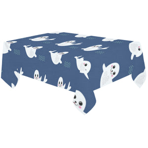 Cute white baby sea lion seal pattern Tablecloth