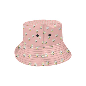 Cute hamster cheese pattern pink background Unisex Bucket Hat