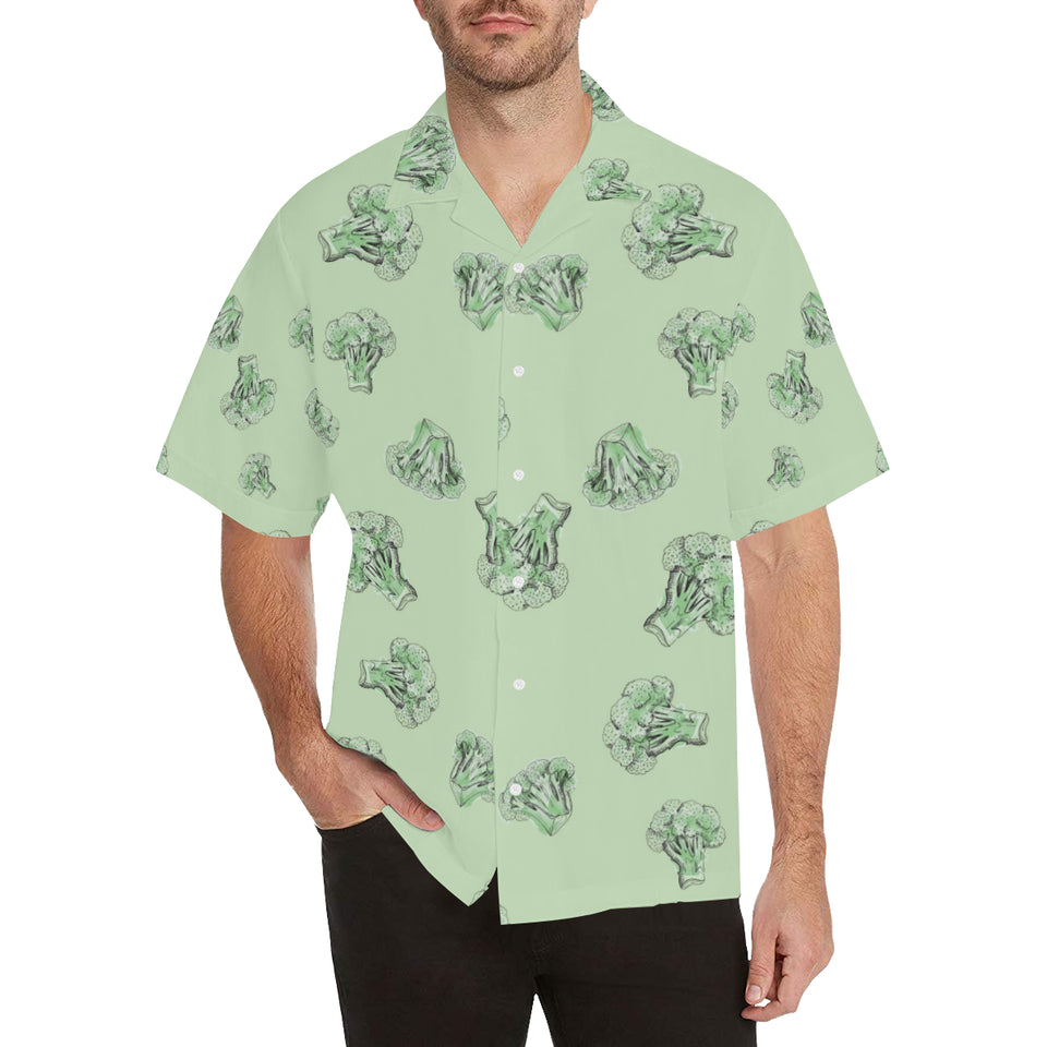broccoli sketch pattern Men's All Over Print Hawaiian Shirt