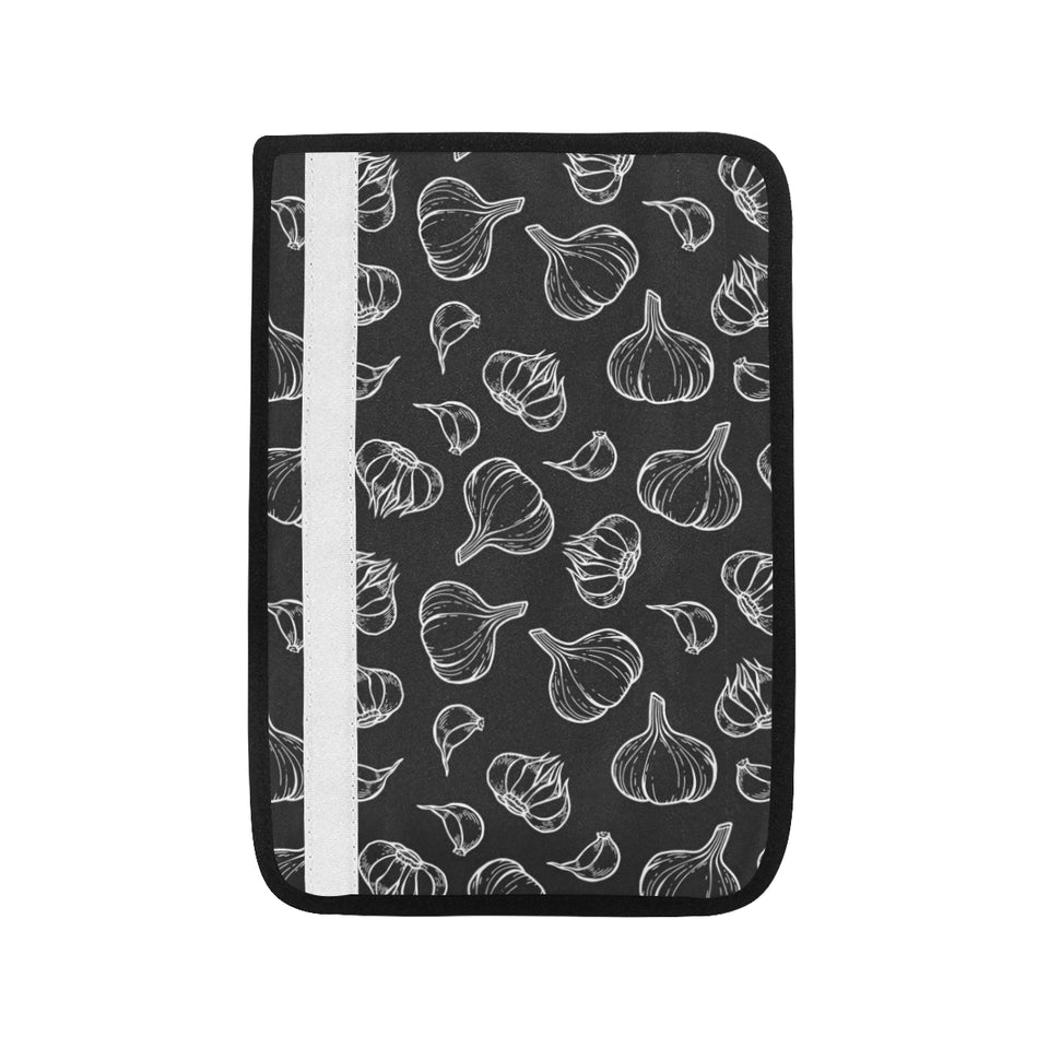 Garlic pattern black background Car Seat Belt Cover