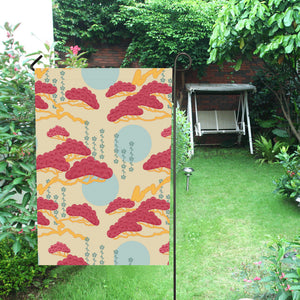Red Bonsai gray sun japanese pattern House Flag Garden Flag