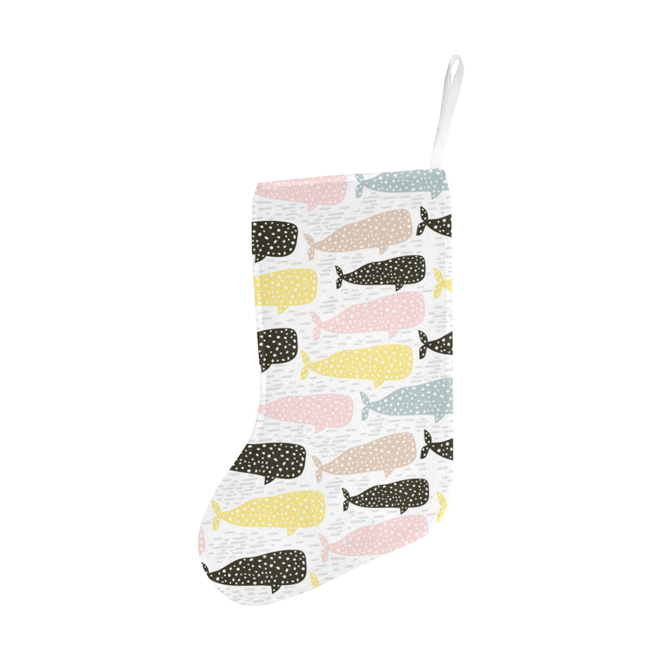 Whale dot pattern Christmas Stocking