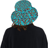 Boomerang Australian aboriginal ornament blue back Unisex Bucket Hat
