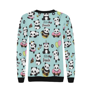 Cute baby panda pattern Women's Crew Neck Sweatshirt