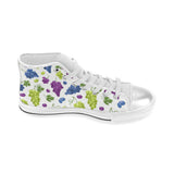 Grape pattern Women's High Top Canvas Shoes White